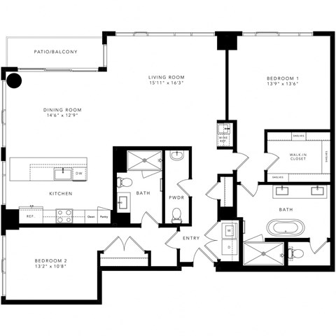 a floor plan of a penthouse unit
